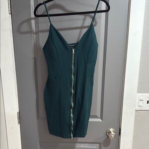 Teal Zip-Front Dress